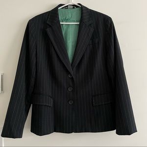 black pinstripe blazer